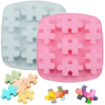 Obrázek produktu pro Silikonová forma na puzzle, 2 kusy, nepřilnavá forma na pečení koláčů, mýdel a zmrzliny