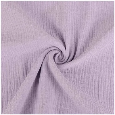 Musselin Stoff uni in Pastellflieder – Oeko-Tex zertifizierte Meterware aus Baumwolle.