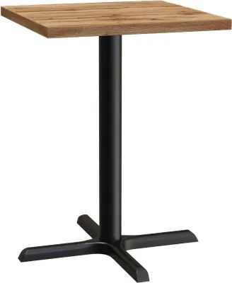 Produktbild von Bistrotisch 70x70 cm | Eiche Rom Natur | Gusseisengestell mit Kreuzfuß