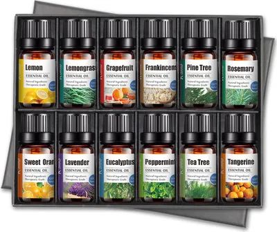 Produktbild von Duftöl Aromaöl Raumduft Massageöl Raumduftöl 100% naturreines ätherisches Öl Set Geschenk, Duft:12-er SET