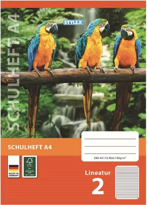 Produktbild von Stylex 29802 Schulheft, Lineatur 2, DIN A4, 16 Blatt