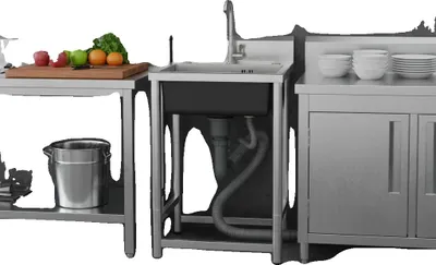 Obrázek produktu pro Užitkové umyvadlo, nerezová ocel, volně stojící, stříbrné