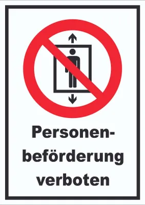 Produktbild von Personenbeförderung verboten Schild A1 Rückseite selbstklebend