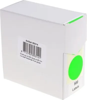 Produktbild von Rillprint - Etikett 35mm 500 Stück auf Rolle fluoreszierend grün