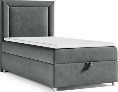 Produktbild von Best for Home Boxspringbett mit Bettkasten Trinity K3-SINGLE 100x200 Bonellfederkern inkl. Topper - Graphit