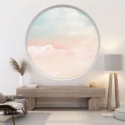 Image de Stickers Trompe l'oeil Arche ronde - Lumaléa - Nuages - Diamètre 130 cm