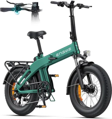 Obrázek produktu pro 2025 ENGWE E Bike skládací kolo, 48V 13,5Ah baterie s dojezdem až 120 km, snímač točivého momentu a skládací konstrukce s hydraulickými brzdami a APP do každého terénu Zelená