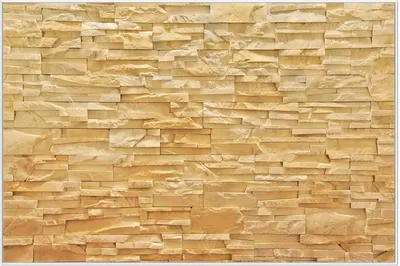 Produktbild von Wallario Wandbild Steinwand gelb-orange, Größe: 61 x 91,50 cm, Poster mit weißem Aluminiumrahmen