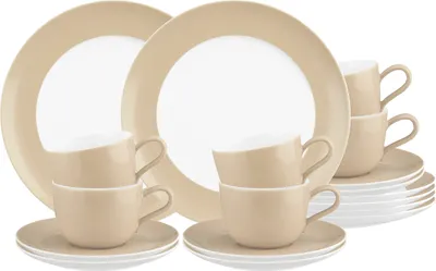 Immagine prodotto di Seltmann Weiden Liberty Pure Colors servizio da caffè 18 pezzi - Dusty Beige