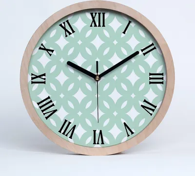 Produktbild von Holzuhr 30fi cm wanduhr - schwarze Spitzen - geometrischer Hintergrund