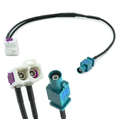Image de Adaptateur d'antenne FAKRA double femelle sur mâle radio pour VW Audi Seat Skoda