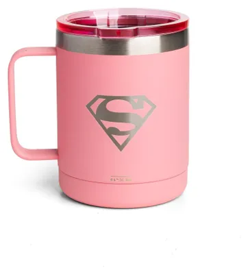 Isolierte Kaffeetasse 350 ml, doppelwandig, Edelstahl, auslaufsicher, Supergirl
