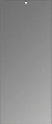 A plain, grey background with a small white dot at the top center.