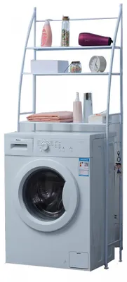 Image de Herzberg HG-03589 : étagère de rangement à 3 niveaux pour la salle de bains et la buanderie - Blanc