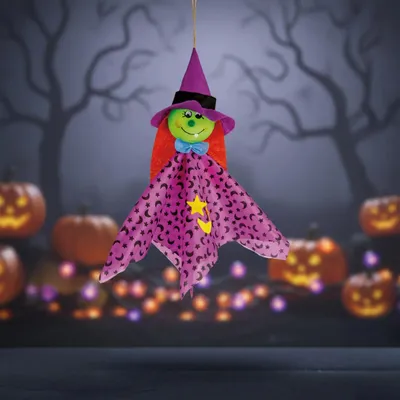Productafbeelding van Halloween decoratie - hangend - heks - 48 x 44 cm