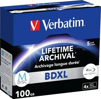 Produktbild von Płyta Bd-Xl Verbatim M-Disc 100Gb 4X     5Szt 43849