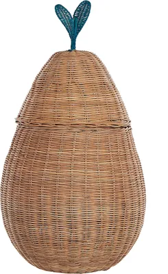 Zdjęcie produktu dla BELIANI Kosz gruszka pleciony naturalny rattanowy przechowywanie na zabawki do pokoju dziecięcego