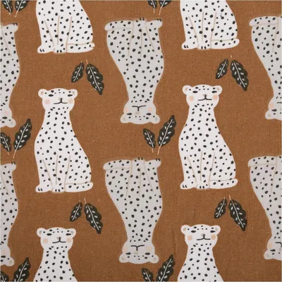 Produktbild von Baumwollstoff Meterware Amaou Leopard braun 1,47m