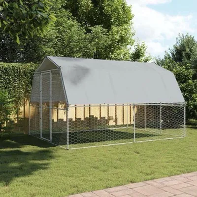 Immagine prodotto di Gabbia per cani da esterno - Recinto grande per cani in acciaio zincato - Tetto impermeabile e resistente ai raggi UV - Set di 2
