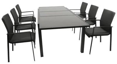 Produktbild von Garnitur 7-teilig 300,0 x 91,5 x 220 cm Aluminium Glas Kunstgewebe Anthrazit