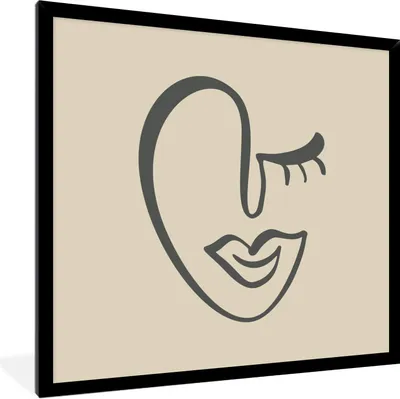 Produktbild von MuchoWow® Gerahmtes Poster Frau - Gesicht - Porträt 40x40 cm - Poster mit Schwarzem Bilderrahmen Wandposter Rahmen Foto Bilder - Mit Rahmen - Wanddekoration Schlafzimmer