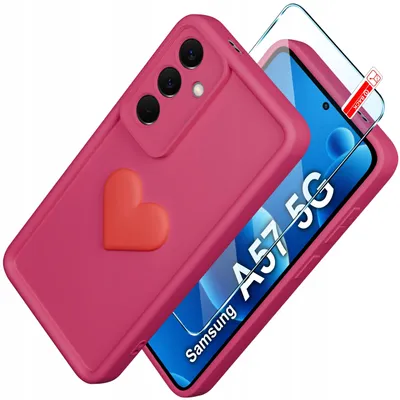 Zdjęcie produktu dla Etui Do Samsung A57 5G Silikonowe Matowe Serce + Szkło Ochronne 9H