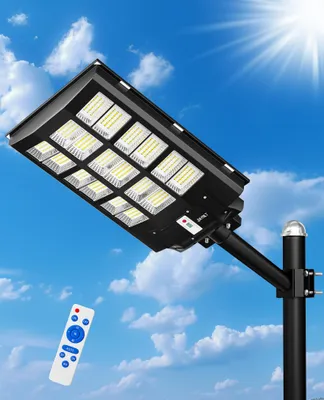 Solar-Standleuchte 2500 W LED, schwarz, Kunststoff, Fernbedienung