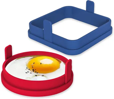 Immagine prodotto di Anelli per uova in silicone, 2 pezzi, quadrati, per padella, ideali per uova al tegamino e pancake