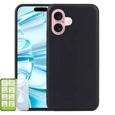 Immagine prodotto di Per Apple iPhone 16 Custodia in silicone H9 Vetro Custodia del telefono cellulare Custodia nera Cover Cap