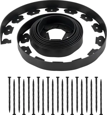 Immagine prodotto di VEVOR, bordatura per prato, 600 x 5 cm, bordatura in plastica per giardino con 120 punte, bordatura di aiuole, bordatura di paesaggi, bordatura di pavimentazioni, bordatura di aiuole, bordatura di sentieri per aiuole, pavimentazione di cortili