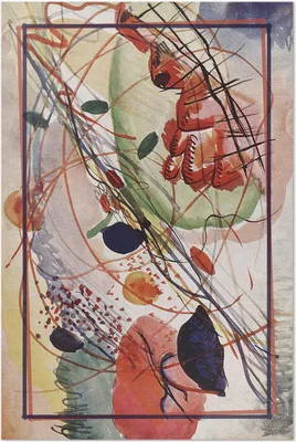 Produktbild von Buntes Aquarell von Wassily Kandinsky – Vinylteppich – 150x225 cm – Indoor Teppich – Flur – Pflegeleicht – Modern