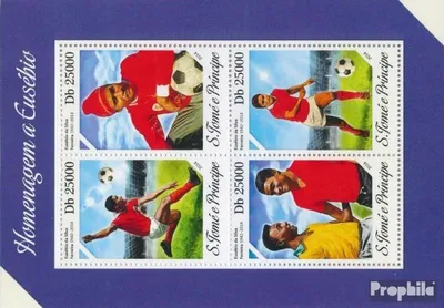 Produktbild von Briefmarken Sao Tome e Principe 2014 Mi 5554-5557 Kleinbogen (kompl. Ausgabe) postfrisch Eusebio