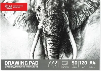 Immagine prodotto di BLOCCO DA DISEGNO Rosa A4, 120 g, 50 fogli, elefante, 100% cellulosa