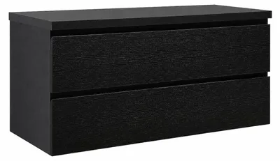 Image de Meuble de salle de bain Angela 120cm - bois noir – Armoire de rangement