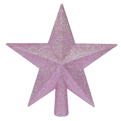 Produktbild von Weihnachtsbaumspitze Glitzerstern Rosa 20,3 cm