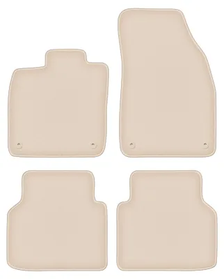 Image de Tapis de sol velours PREMIUM beige compatibles avec Skoda Enyaq iV (2020-, SUV) – avec fixations – sur‑mesure