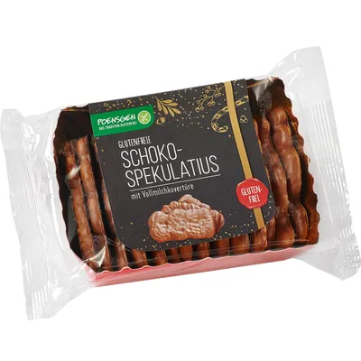 Produktbild von Poensgen Schokospekulatius glutenfrei mit Vollmilchkuvertüre 175g