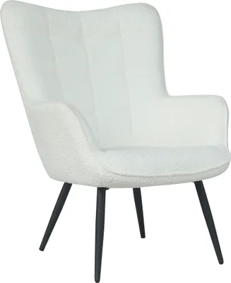 Produktbild von byLIVING Sessel Uta / Bouclé off white / Gestell schwarz pulverbeschichtet / Relaxsessel / Armlehnen-Sessel / B 72, H 97, T 80 cm