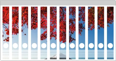 Produktbild von Wallario Ordnerrücken Sticker, selbstklebend für schmale Ordner, 12 Stück, Motiv Vulkanpanorama im Herbst