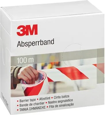 Image de 3M ruban de délimitation, rouge / blanc, non adhésif, 70 mm x 100 m