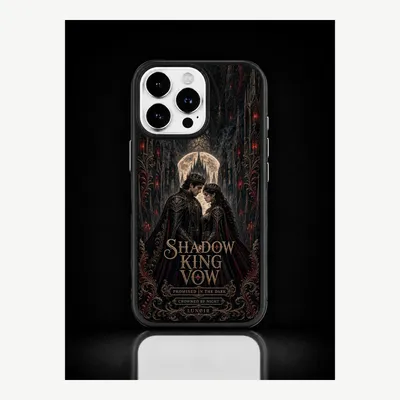 Immagine prodotto di Custodia per iPhone 16 Pro, cover protettiva per cellulare con motivo "Re nell'ombra" – LUNØIR ©