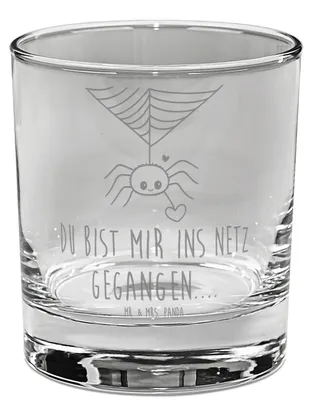 Produktbild von Mr. & Mrs. Panda Glas Spinne Agathe Liebe - Transparent - Geschenk, Gin, gravur, Ginglas, Tumbler, Cocktailglas, Verliebt, Liebesbeweis, Liebesgeschenk
