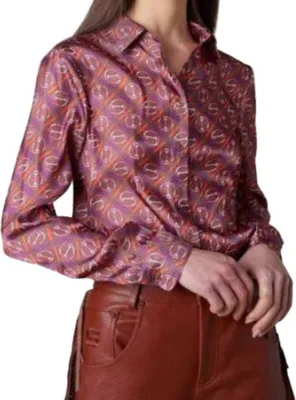 Produktbild von Silvian Heach Damen Arlhoman gemustertes Satin Shirt L