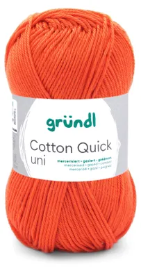 Produktbild von Gründl Baumwolle quick uni,50g.100%Baumwolle,mercerisiert,Häkel- u. Strickgarn,50g / 125 m,NS 3-4 153 signalrot