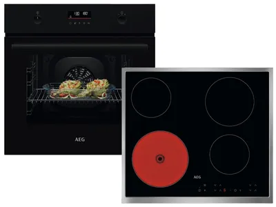Produktbild von AEG AB31BP1 Set Pyrolyse Backofen BPK53516XB + Glaskeramikkochfeld NRN64A00XB