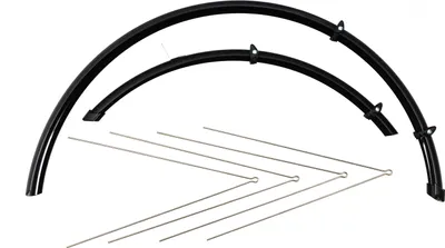 Produktbild von 28 Zoll SKS Schutzblechset 44mm breit Trekking Fahrrad inkl. Streben 350mm Schwarz matt