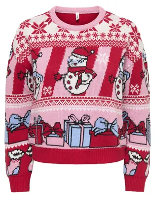 Produktbild von ONLY ONLXMAS LIGHT LS O-NECK KNT Phalaenopsis/Snowman/True R/CD/Dust XS
