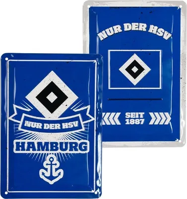 Immagine prodotto di HSV fan merchandising HSV segno di latta set di 2 "Hamburger SV" senza