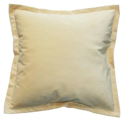Produktbild von Kissenbezug 40x40 cm beige samt weich mit 2 cm Steg Kissenhülle Plüsch Kissen