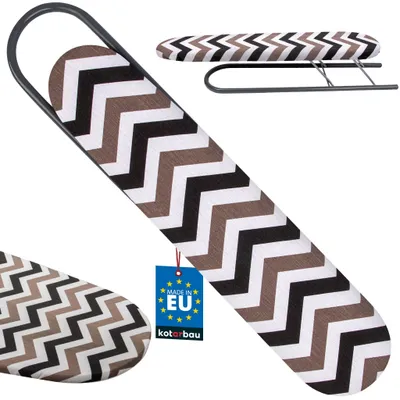 Immagine prodotto di KOTARBAU® Tavola da stiro per maniche Tavola da stiro per maniche 50 x 11 cm per stirare le maniche di camicie o bluse Piccola tavola da stiro Custodia protettiva Motivo a zig-zag